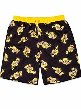 Boys Neff Fired Up Ducky Graphic Swim Shorts Size XL
